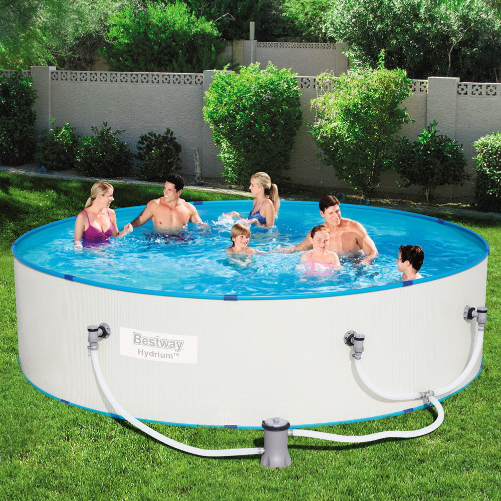 Bestway Swimming Pool Above Ground Pool 10ft Steel Sidewall Hydrium