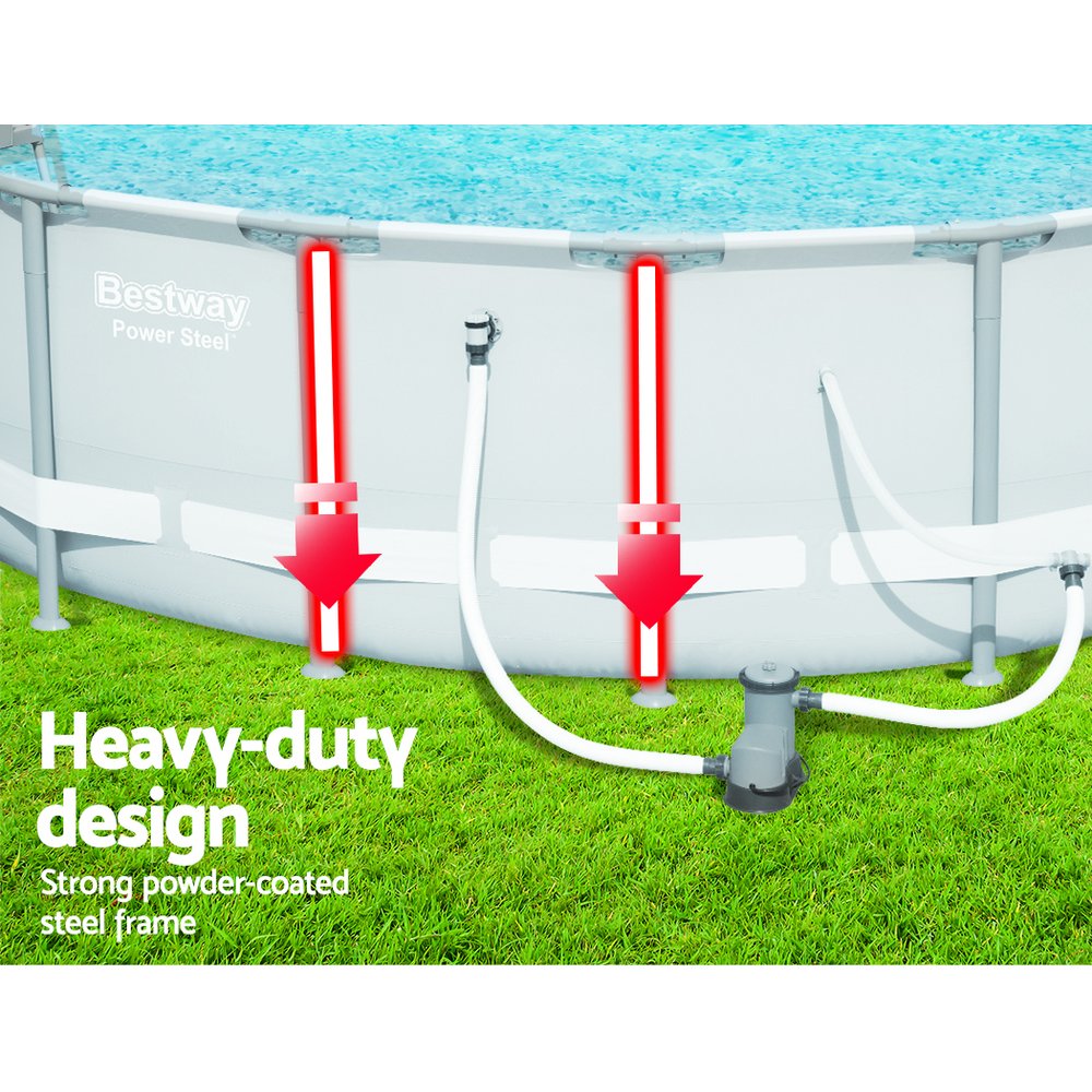 Bestway Round Frame Power Steel Above Ground Swimming Pool