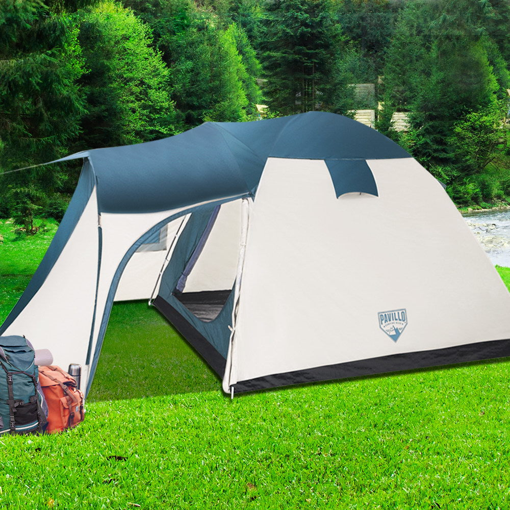 Bestway 5 Person Camping Dome Tent - Green & Cream White