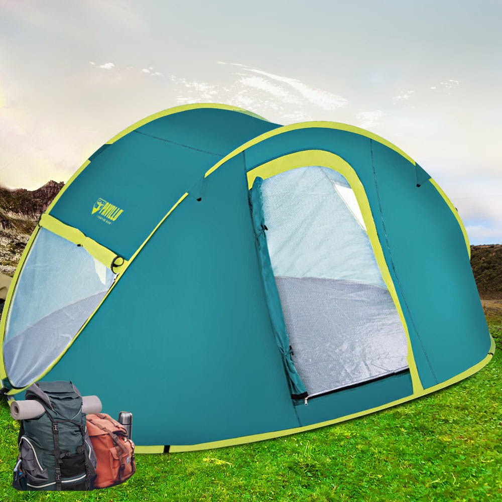 Bestway Family Camping Tent Pop Up 4 Person Canvas Hiking Outdoor Beach Tent