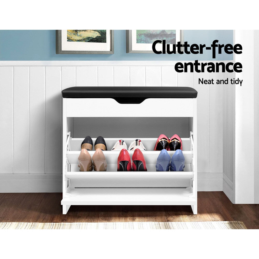 Artiss Adjustable 3 Tier Storage Cupboard - White