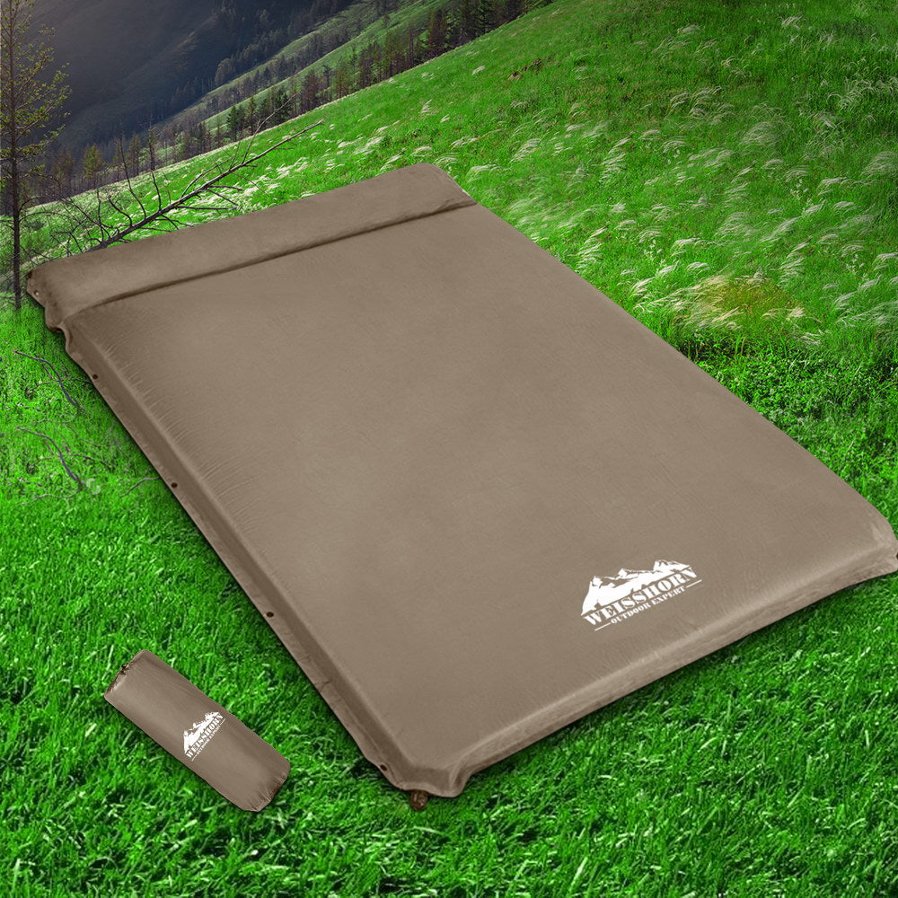 Weisshorn Double Size Self Inflating Mattress Mat 4CM Thick  Coffee