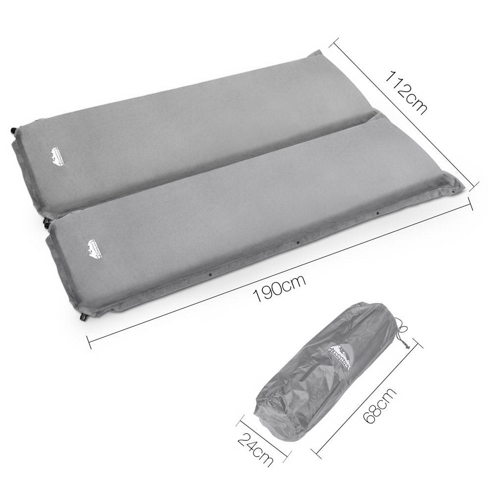 Weisshorn Double Size Self Inflating Mattress - Grey