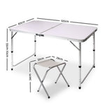 Portable Folding Camping Table and Chair Set 120cm