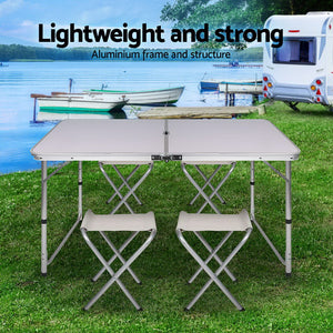 Portable Folding Camping Table and Chair Set 120cm