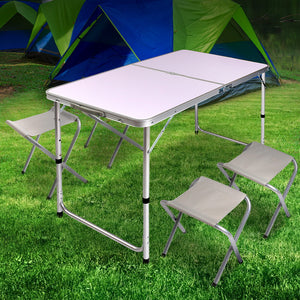 Portable Folding Camping Table and Chair Set 120cm