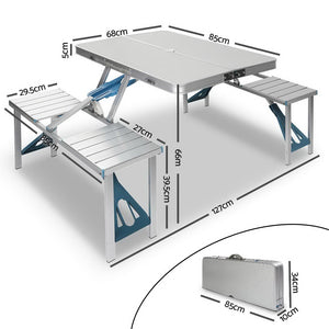 Portable Folding Camping Table and Chair Set 85cm