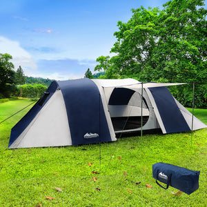 Weisshorn 12 Person Canvas Dome Camping Tent - Navy & Grey