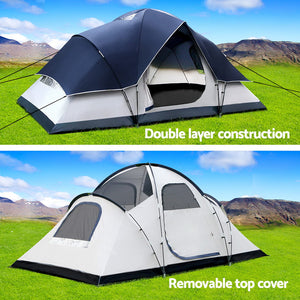 Weisshorn 6 Person Family Camping Tent Navy Grey
