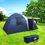 Weisshorn 8 Person Canvas Dome Camping Tent - Navy & Grey