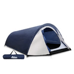 Weisshorn 2-4 Person Canvas Dome Camping Tent Navy and White