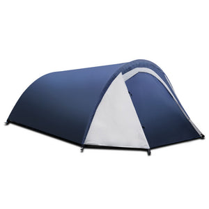 Weisshorn 2-4 Person Canvas Dome Camping Tent Navy and White