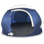 Weisshorn 4 Person Pop Up Canvas Camping Tent - Navy & Grey