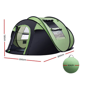 Weisshorn Instant Up 4-5 Person Camping Tent Family Hiking Beach Tents Swag