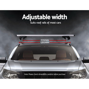 Giantz 1350mm Universal Aluminium Lockable Roof Rack - Silver