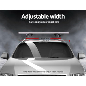 Giantz 1200mm Universal Aluminium Lockable Roof Rack - Silver