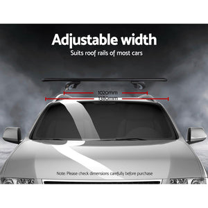 Giantz 1350mm Universal Aluminium Lockable Roof Rack - Black