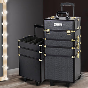 Embellir 7 in 1 Portable Cosmetic Beauty Makeup Trolley - Black & Gold