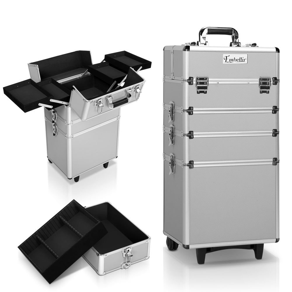 Embellir 7 in 1 Portable Cosmetic Beauty Makeup Trolley - Silver