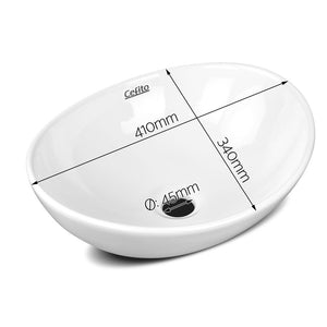 Cefito Ceramic Oval Sink Bowl - White