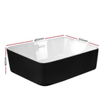 Cefito Ceramic Bathroom Basin Sink Vanity Above Counter Basins Bowl Black White