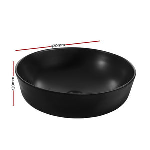 Cefito Ceramic Bathroom Basin Sink Vanity Bowl Above Counter Basins Matte Black