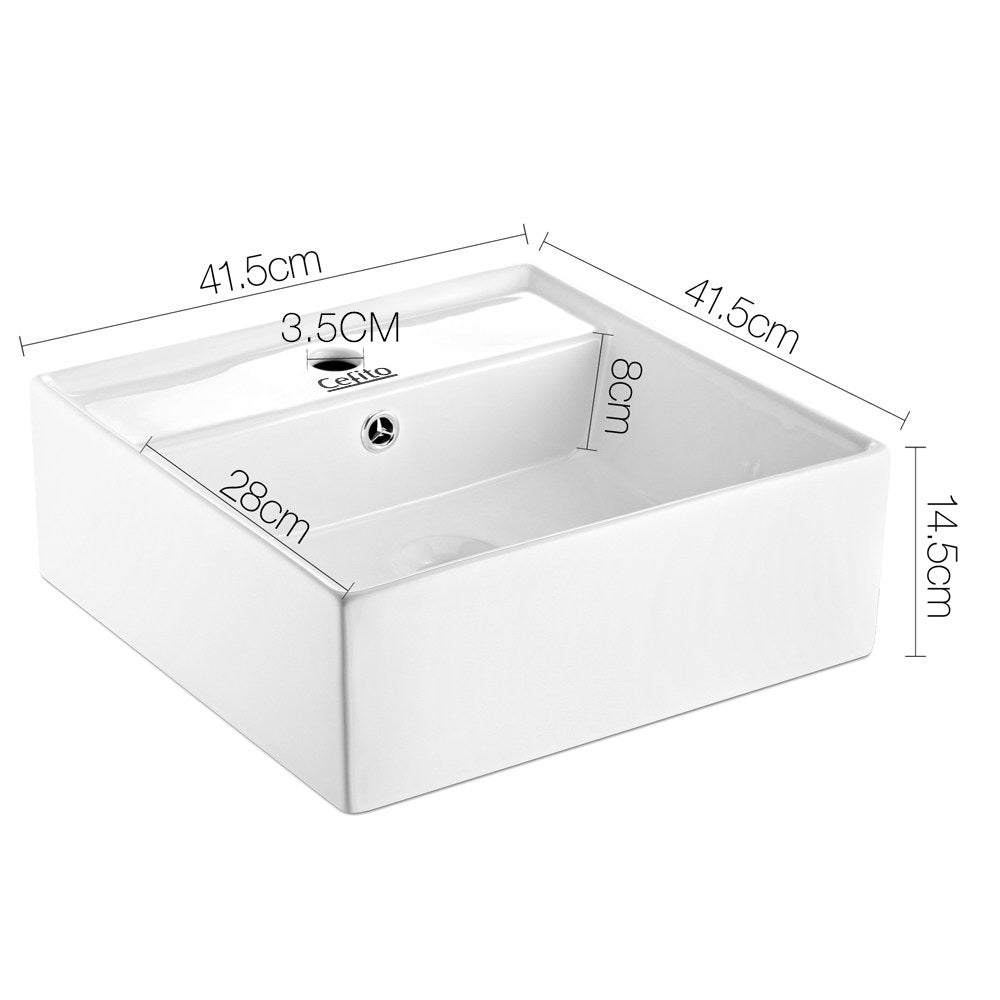 Cefito Ceramic Rectangle Sink Bowl - White