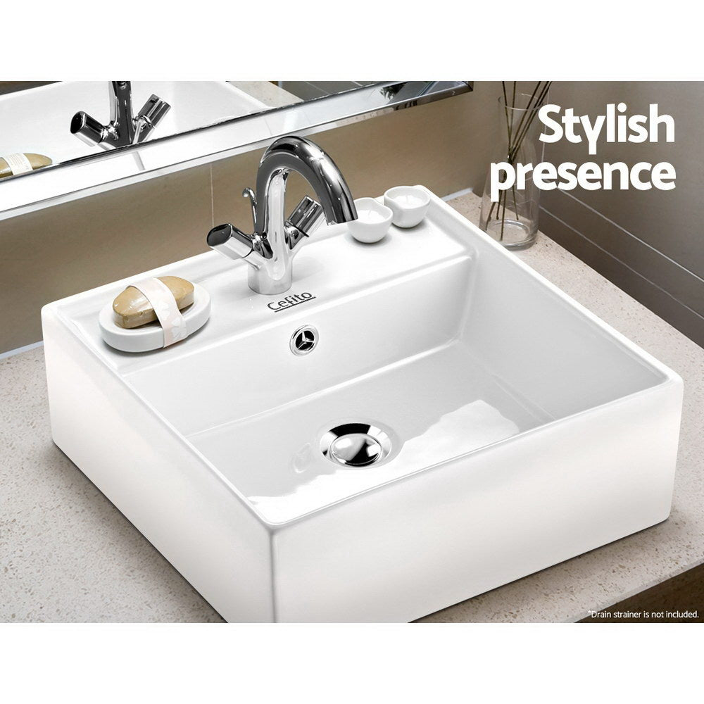 Cefito Ceramic Rectangle Sink Bowl - White