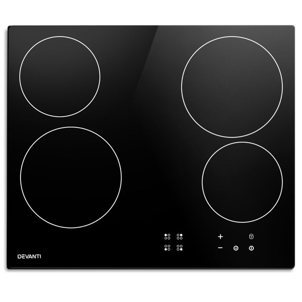 Devanti 6000W Four Burner Ceramic Cooktop - Black