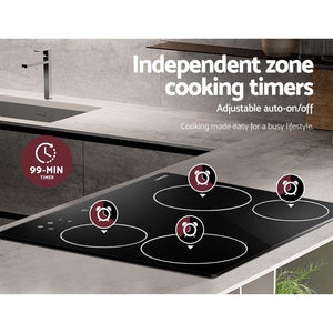 Devanti 6000W Four Burner Ceramic Cooktop - Black