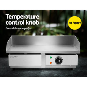 Devanti 3000W Electric Griddle Hot Plate - Stainless Steel