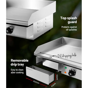 Devanti 3000W Electric Griddle Hot Plate - Stainless Steel