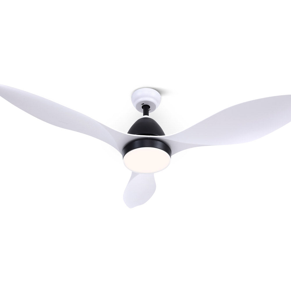 48" DC Motor Ceiling Fan with LED Light with Remote 8H Timer Reverse Mode 5 Speeds White