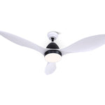 48" DC Motor Ceiling Fan with LED Light with Remote 8H Timer Reverse Mode 5 Speeds White