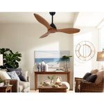 48" DC Motor Ceiling Fan with Remote 8H Timer Reverse Mode 5 Speeds Natural