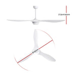 52" DC Motor Ceiling Fan with LED Light with Remote 8H Timer Reverse Mode 5 Speeds White