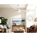 52" DC Motor Ceiling Fan with LED Light with Remote 8H Timer Reverse Mode 5 Speeds White