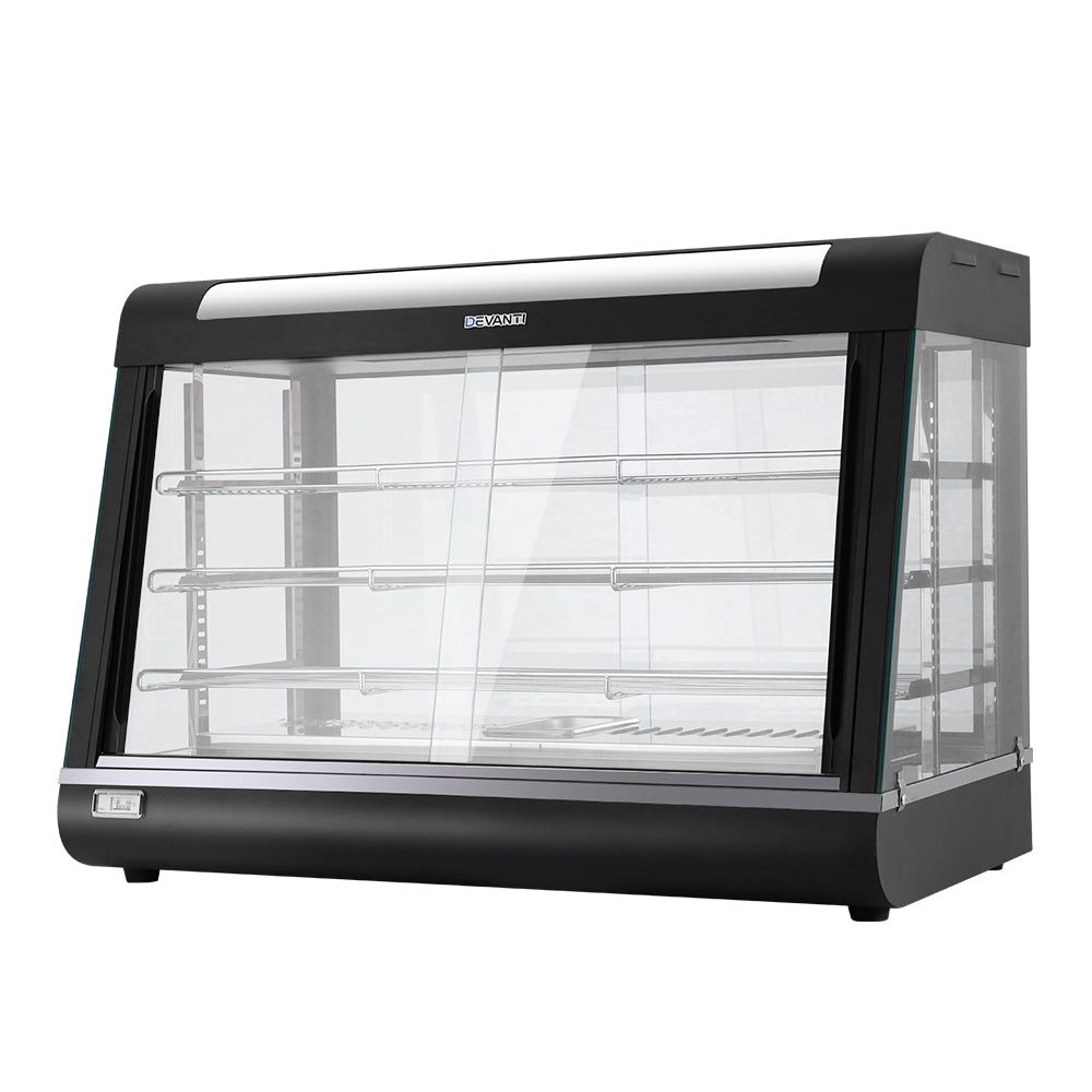 Devanti Commercial Food Warmer Electric Hot Display Pie Showcase Stainless Steel