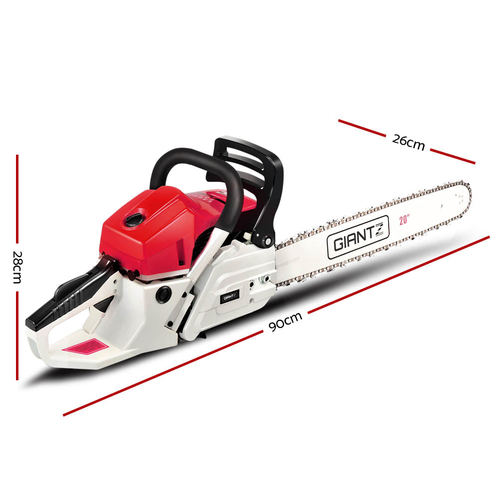 Giantz 62CC Commercial Petrol Chainsaw - Red & White