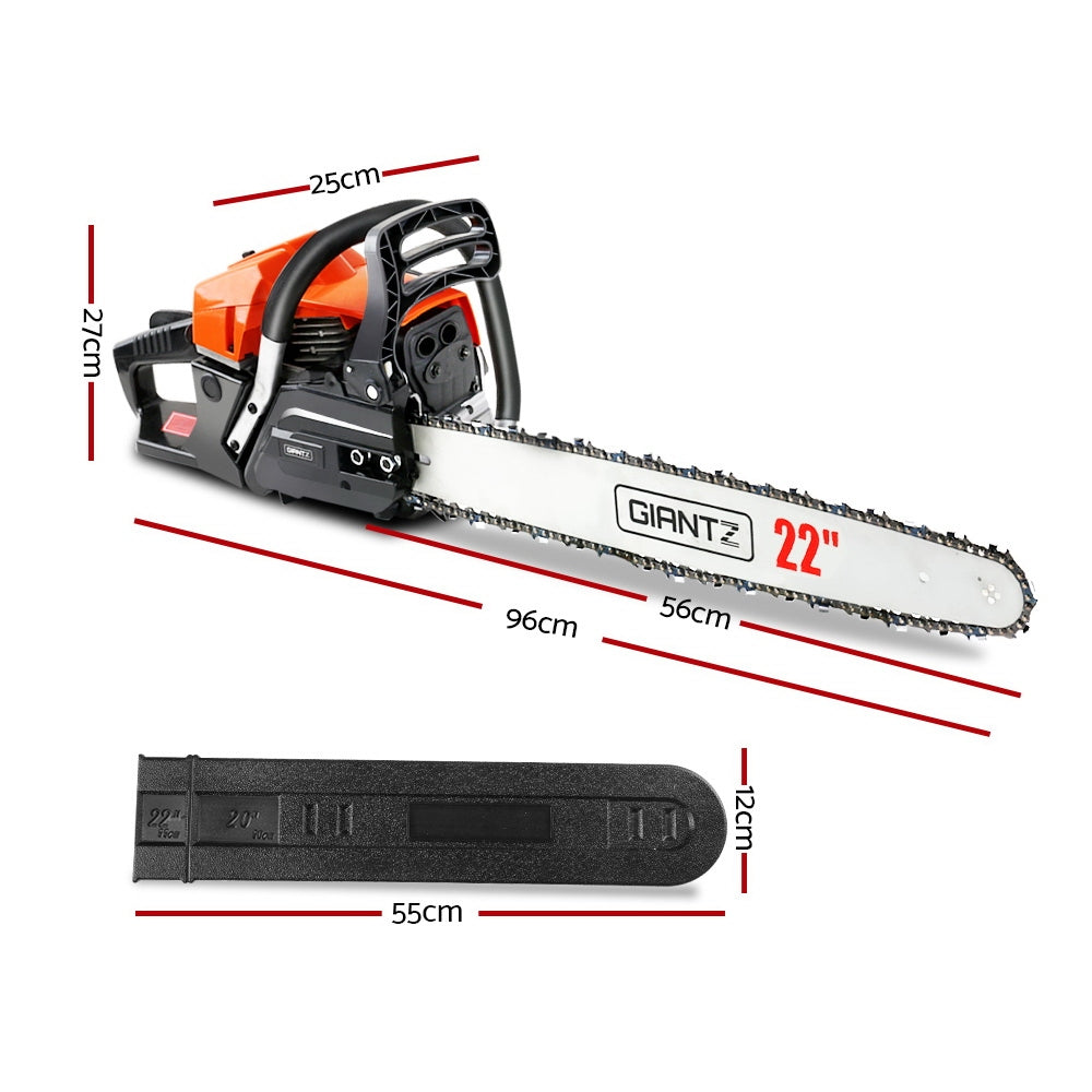 GIANTZ 58cc Commercial Petrol Chainsaw 22 Bar E-Start Chains Saw Tree Pruning