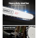 GIANTZ 58cc Commercial Petrol Chainsaw 22 Bar E-Start Chains Saw Tree Pruning