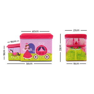 Kids Storage Toy Box Foldable Organiser - Pink