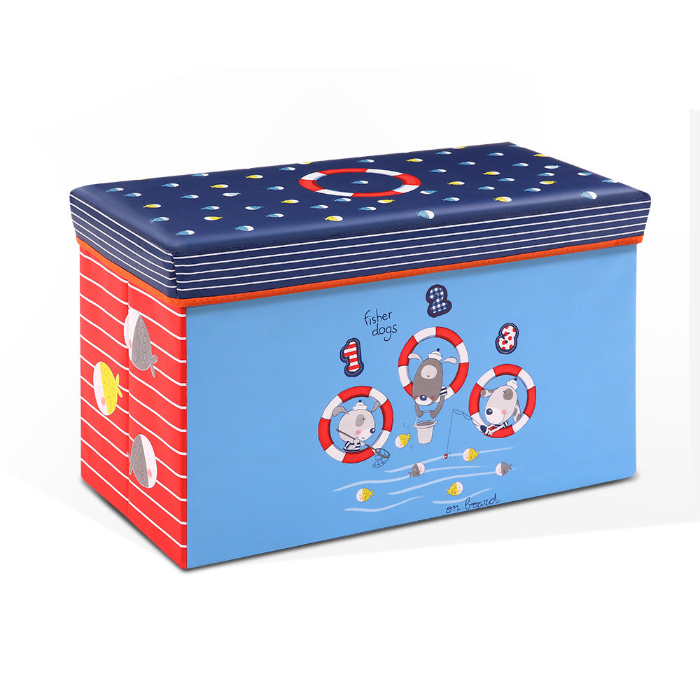 Kids Storage Toy Box Foldable Organiser - Blue