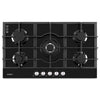 Devanti Gas Cooktop 90cm 5 Burner Ceramic Glass Stove Hob Cooker NG LPG Black