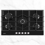 Devanti Gas Cooktop 90cm 5 Burner Ceramic Glass Stove Hob Cooker NG LPG Black