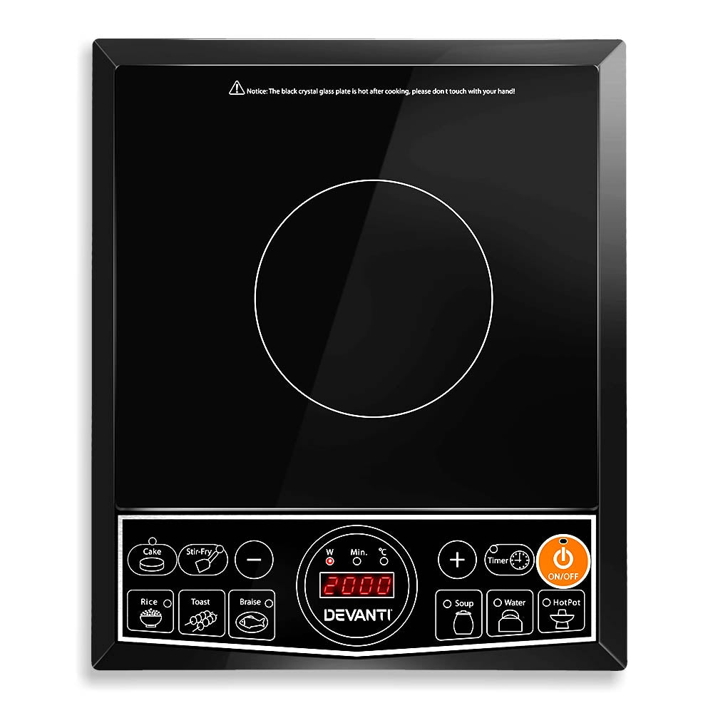 Devanti Portable Single Ceramic Electric Induction Cook Top - Black