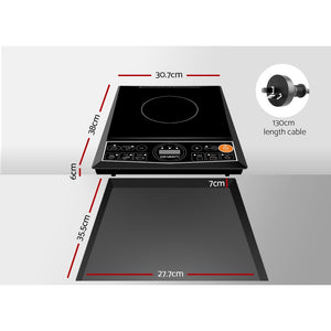 Devanti Portable Single Ceramic Electric Induction Cook Top - Black