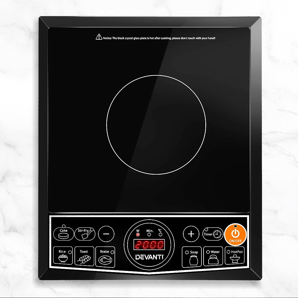 Devanti Portable Single Ceramic Electric Induction Cook Top - Black