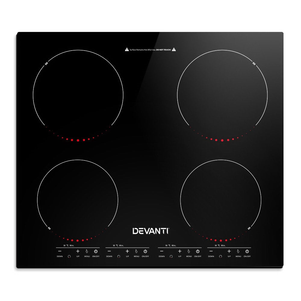 Devanti Induction Cooktop 60cm Portable Electric Ceramic Cooker 4 Burner Stove