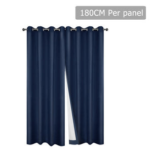 Art Queen 2 Panel 180 x 230cm Eyelet Blockout Curtains - Navy